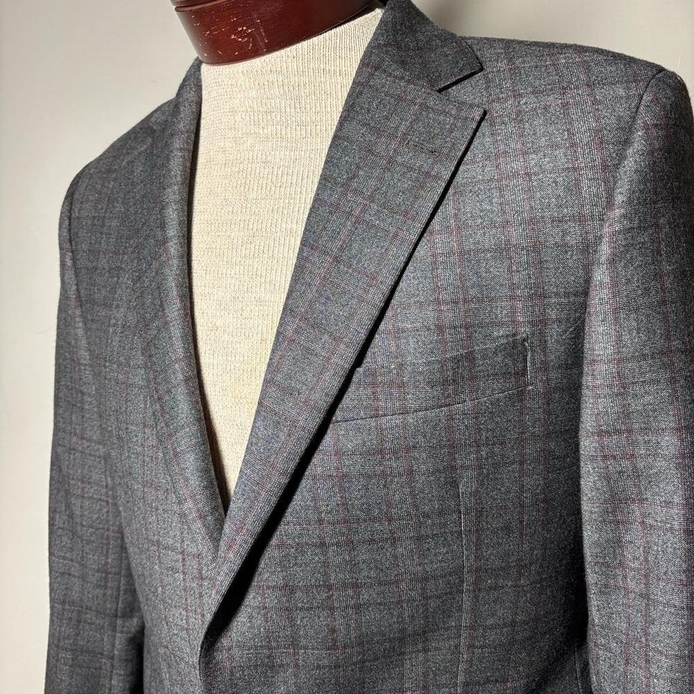 Bespoke CUSTOM MADE S. Cohen Super 130's Reda 100% Wool Flannel Check Blazer 38R